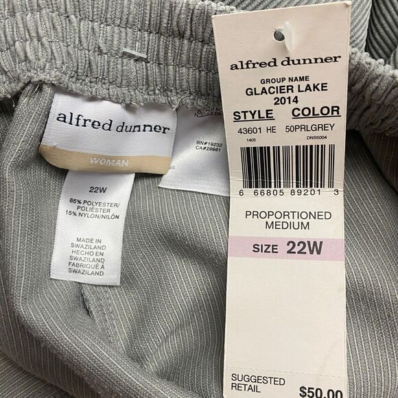 Alfred Dunner Sz 22 Prop Medium Corduroy Pants Elastic Comfort Waist Pocket - Picture 3 of 5